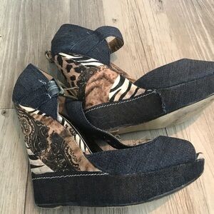 Bucco denim wedges sz 6,5